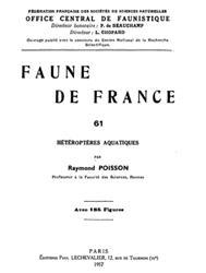 FAUNE DE FRANCE n° 61, HÉTÉROPTÈRES AQUATIQUES Poisson R.  1957