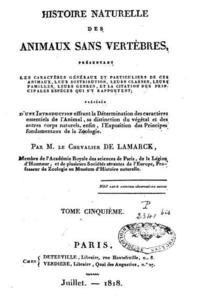 HISTOIRE NATURELLE DES ANIMAUX SANS VERTEBRES, Tome V de Lamarck, J.B.  1818