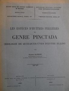 LES ESPÈCES D’HUÎTRES PERLIÈRES DU GENRE PINCTADA Ranson G.  1961