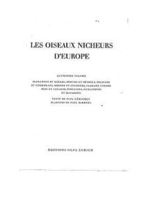 LES OISEAUX NICHEURS D'EUROPE Vol. IV Géroudet P.  1962