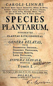 SPECIES PLANTARUM Linnaeus C.  1753