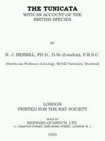 THE TUNICATA with an account of the British species Berril N. J.  1950