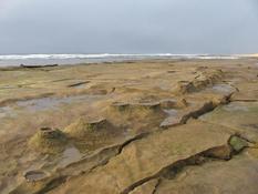 Structures minérales sur la plage de Sodwana Bay en Afrique-du-Sud ???